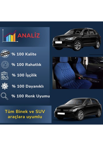 Oto Koltuk Minderi, Volkswagen Araçlara Uyumlu 2'li Set Özel Tasarım Minder Premium