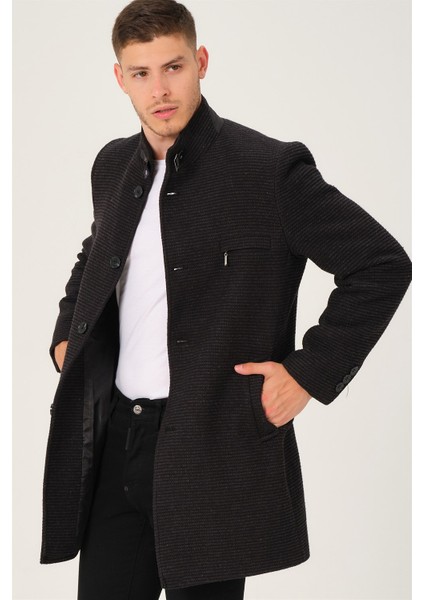 PLT8367 Dewberry Erkek Palto-Düz Antrasit fırsatları
