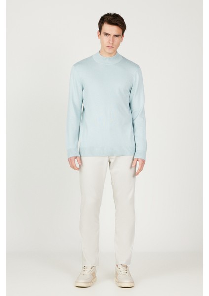 ALTINYILDIZ CLASSICS Erkek Su Yeşili Standart Fit Normal Kesim Yarım Balıkçı Yaka Triko Kazak fiyatları