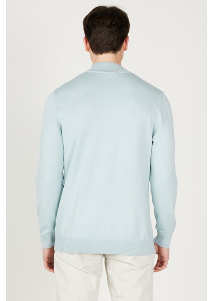 ALTINYILDIZ CLASSICS Erkek Su Yeşili Standart Fit Normal Kesim Yarım Balıkçı Yaka Triko Kazak indirimleri