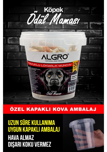 %100 Tavuk Göğüs Etli Lokmalık Munchy Stick 50 Adet