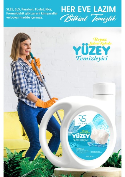 Bitkisel Beyaz Sabunlu Yüzey Temizleyici 1 lt