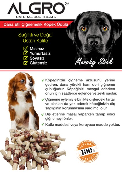 %100 Dana Etli Lokmalık Munchy Stick 50 Adet