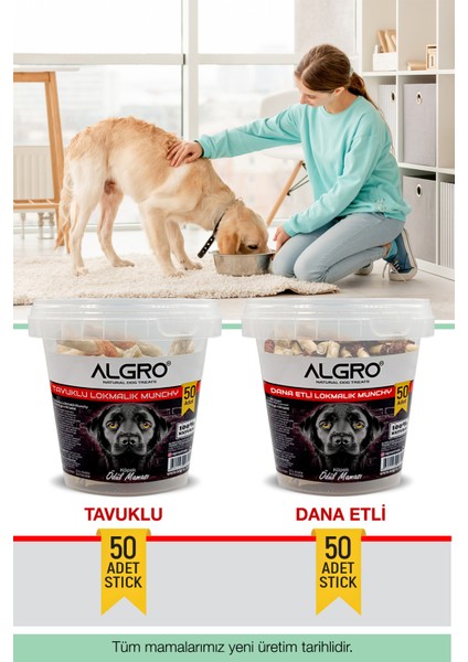 %100 Dana Etli Lokmalık Munchy Stick 50 Adet