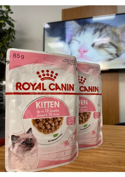 ROYAL CANİN GRAVY KİTTEN INSTİNCTİVE YAVRU YAŞ KEDİ MAMASI 85 GR 5'Lİ TAZE VE ORİJİNAL MAMA