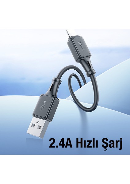 X101 USB To iPhone Lightning 2.4A Hızlı Şarj ve Data Kablosu