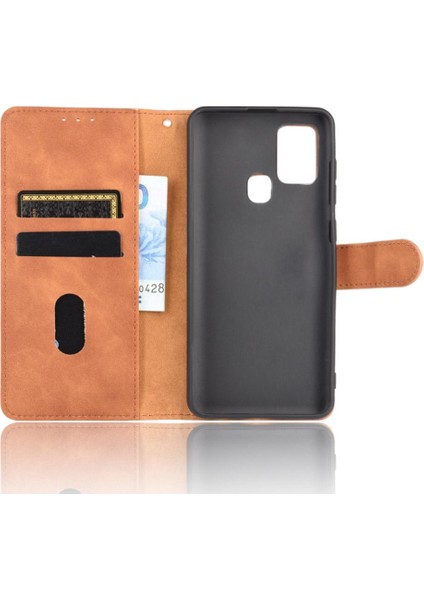 Kart Tutucu Kickstand Deri Folio ile Samsung Galaxy A21S Için Kılıf (Yurt Dışından) modelleri