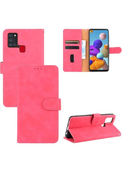 Kart Tutucu Kickstand Deri Folio ile Samsung Galaxy A21S Için Kılıf (Yurt Dışından) fiyatları
