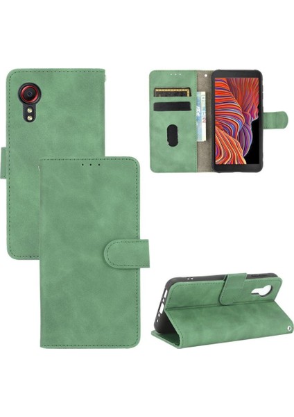 Kart Tutucu Kickstand Kart Deri ile Samsung Galaxy Xcover 5 Için Kılıf (Yurt Dışından)