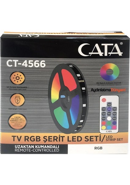CT-4566 Usb'li Tv Arkası Rgb LED 3 mt