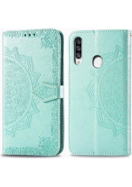 Samsung A20S Darbeye Basit Iş Deri Kılıf Zarif (Yurt Dışından)