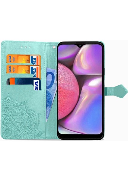 Samsung A20S Darbeye Basit Iş Deri Kılıf Zarif (Yurt Dışından)