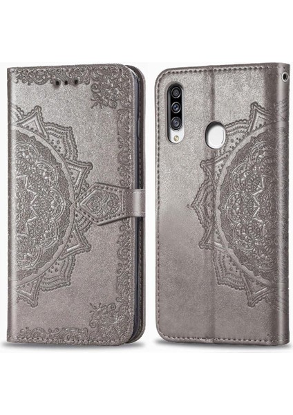Samsung A20S Darbeye Basit Iş Deri Kılıf Zarif (Yurt Dışından)