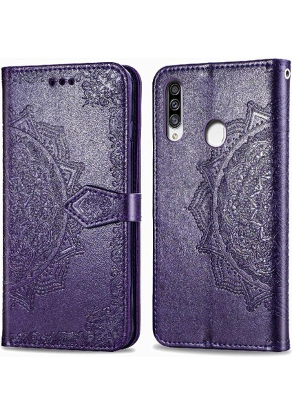 Samsung A20S Darbeye Basit Iş Deri Kılıf Zarif (Yurt Dışından)