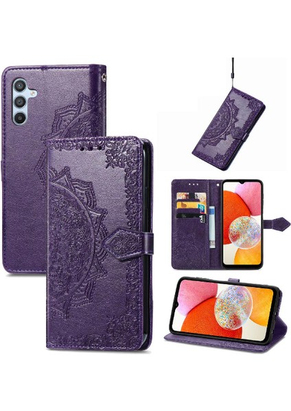 Samsung A14 4g Zarif Desen Basit Iş Deri Kılıf (Yurt Dışından) fiyatları