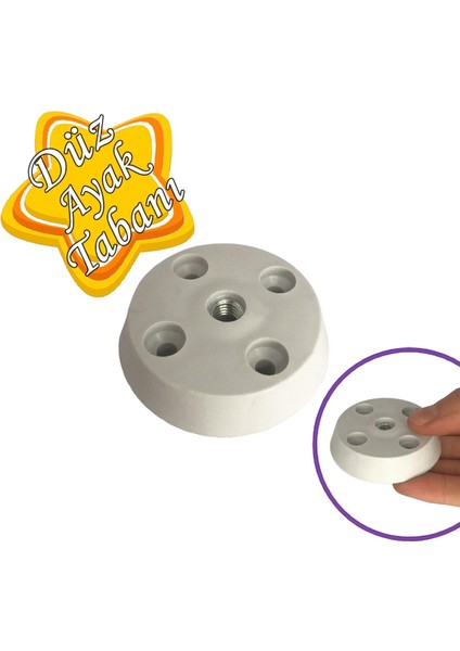 Düz Ayak Tabanı Beyaz Mobilya Masa Sehpa Ayağı Bağlantı Aparatı Plastik