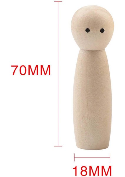 Ahşap Mandal Bebek, Dıy Yapımı Için Boyaya Yaratıcı Dekoratif Ahşap Figürler 7cmx1.8cm Yuvarlak Çocuk (Yurt Dışından)