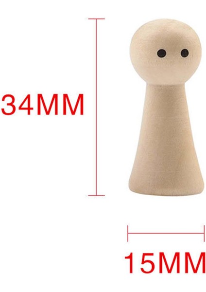 Ahşap Mandal Bebek, Dıy Yapımı Için Boyaya Yaratıcı Dekoratif Ahşap Figürler 3.4cmx1.5cm Yuvarlak (Yurt Dışından)