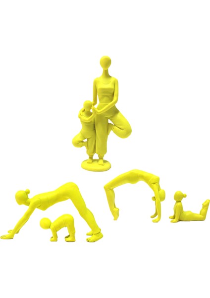 5 Ebeveyn-Çocuk Yoga Poz Heykeli Dekor Figürler, Raf Için Modern Ev Dekor, (Yurt Dışından) fiyatları