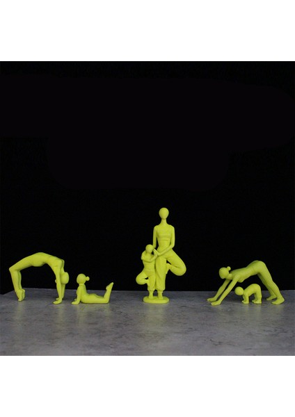 5 Ebeveyn-Çocuk Yoga Poz Heykeli Dekor Figürler, Raf Için Modern Ev Dekor, (Yurt Dışından) modelleri