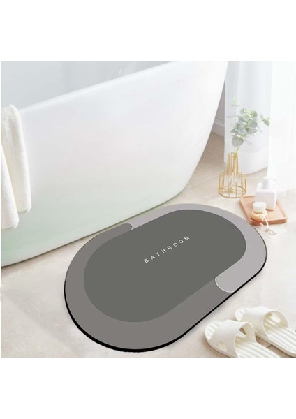 Süper Halısı Diatomit Hıı Yıkanabilir Oval Gri M (Yurt Dışından) fırsatları