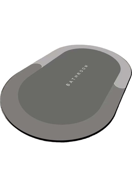 Süper Halısı Diatomit Hıı Yıkanabilir Oval Gri L (Yurt Dışından)