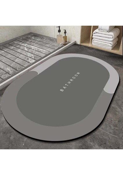 Süper Halısı Diatomit Hıı Yıkanabilir Oval Gri L (Yurt Dışından) fiyatları