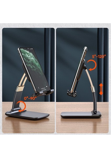 Siyah-Shensuo Tarzı 2022 Metal Masaüstü Tablet Tutacağı Masa Hücresi Katlanabilir Uzatılabilir Destek Masası Cep Telefonu Tutacağı iPhone iPad Için Ayarlanabilir Stand (Yurt Dışından)