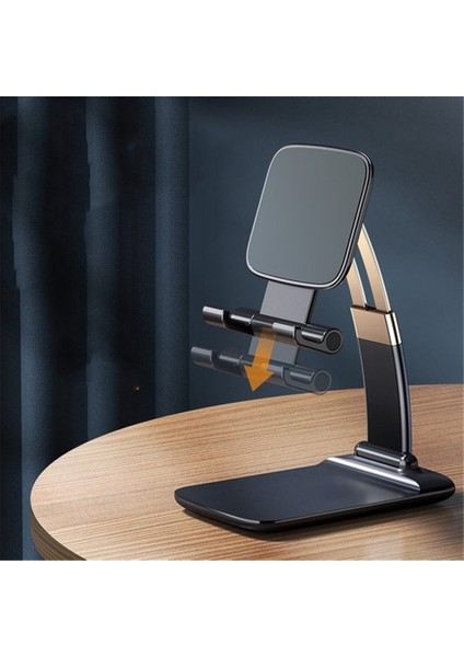 Siyah-Shensuo Tarzı 2022 Metal Masaüstü Tablet Tutacağı Masa Hücresi Katlanabilir Uzatılabilir Destek Masası Cep Telefonu Tutacağı iPhone iPad Için Ayarlanabilir Stand (Yurt Dışından)