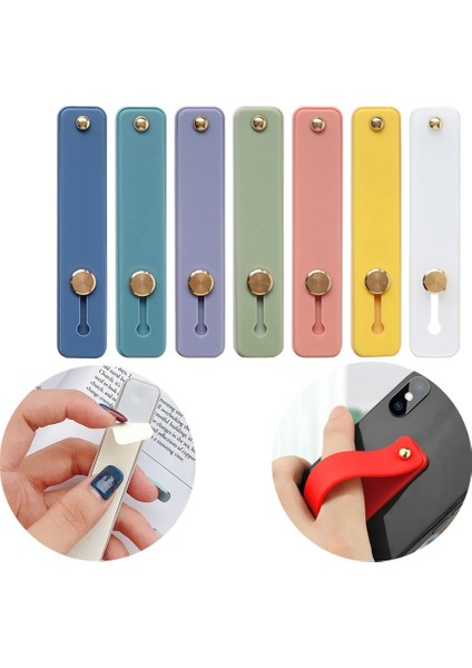 No.4 Tarzı Şeker Renk Parmak Yüzük Tutucu Silikon Telefon El Bandı Tutucu iPhone Bileklik Askı Itme Çekme Kavrama Standı Braketi (Yurt Dışından)