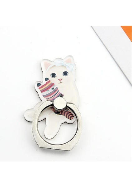 E Stili 360 Derece Sevimli Kedi Boyalı Parmak Yüzük Tutacağı Akıllı Telefon Telefon Standı Tutacağı Cep Telefonu Tutacağı iPhone Tüm Telefonlar Için Stand (Yurt Dışından)