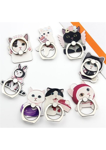 E Stili 360 Derece Sevimli Kedi Boyalı Parmak Yüzük Tutacağı Akıllı Telefon Telefon Standı Tutacağı Cep Telefonu Tutacağı iPhone Tüm Telefonlar Için Stand (Yurt Dışından) fiyatları