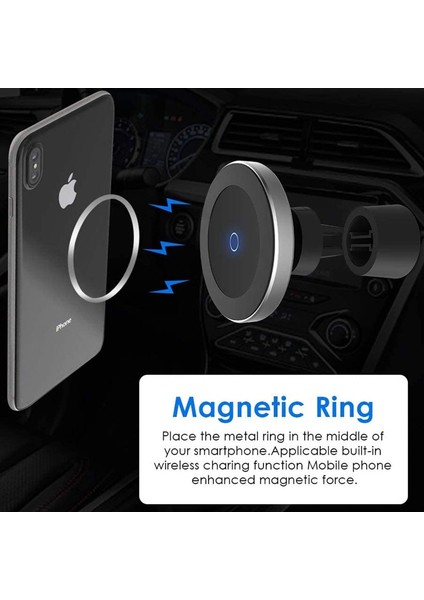 5 Adet Tarzı Manyetik Emme Için Yuvarlak Metal Halka Qi Kablosuz Şarj Cihazı Hava Firar Mıknatısı Araç Montaj Tutacağı Çıkartmalar iPhone 12 Pro Max 12MINI (Yurt Dışından) indirimleri