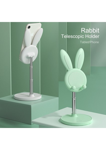 Pembe Tarzı Sevimli Tavşan Tavşan Masaüstü Telefon Standı IPhone Huaiwei Ipad Için Taşınabilir Evrensel Ayarlanabilir Masa Tablet Tutucu (Yurt Dışından)