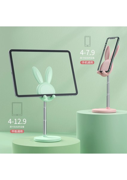 Pembe Tarzı Sevimli Tavşan Tavşan Masaüstü Telefon Standı IPhone Huaiwei Ipad Için Taşınabilir Evrensel Ayarlanabilir Masa Tablet Tutucu (Yurt Dışından)