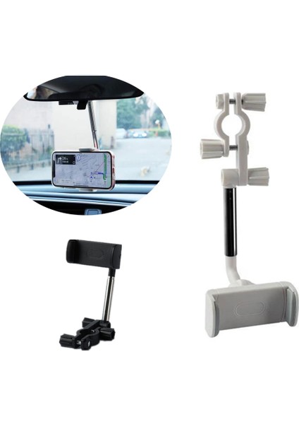 Siyah Stil Evrensel Destek Telefon Tutucu Montaj Araç Telefonu cl Derece Cep Telefonu Standı Dikiz Aynası Gps Braketi (Yurt Dışından) modelleri