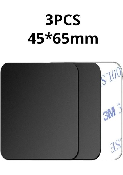 3 Adet Siyah 45X65 Stili Pcs Manyetik Metal Plaka Araç Telefonu Tutacağı Evrensel Demir Levha Disk Etiket Montajı Cep Telefonu Mıknatıs Standı IPhone Için (Yurt Dışından)