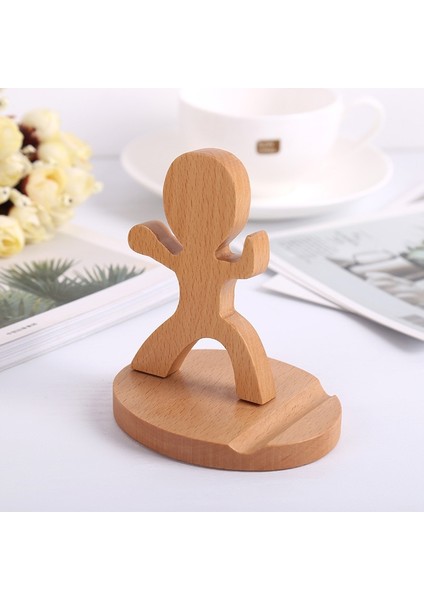 Yeşil Stil Telefon Tutucusu Cep Telefonu Braketi Ahşap Karikatür Köpek Açık Kahverengi Cep Telefonu Tutucusu Masif Ahşap Midilli Masaüstü Cep Telefonu Tutucusu (Yurt Dışından)