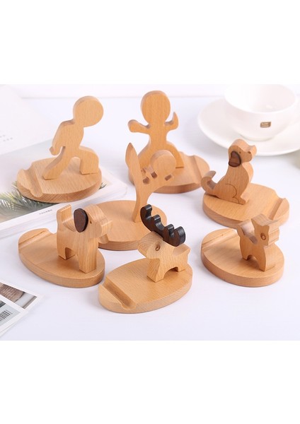 Yeşil Stil Telefon Tutucusu Cep Telefonu Braketi Ahşap Karikatür Köpek Açık Kahverengi Cep Telefonu Tutucusu Masif Ahşap Midilli Masaüstü Cep Telefonu Tutucusu (Yurt Dışından) modelleri