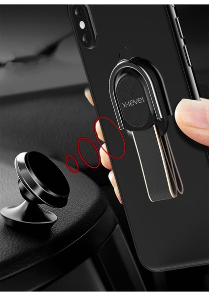 Gümüş Tarzı Dokuma Telefon Parmak Yüzük Braketi Araba Için Manyetik Oto Destek Tutucu Evrensel iPhone Xr Xs Max Huawei Mate 40 Pro 8i (Yurt Dışından) modelleri