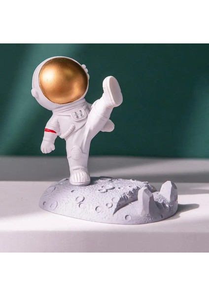 D Stili Reçine Astronotlar Süsler Evrensel Cep Cep Telefonu Standı Tutucu Spaceman Braketi Oyuncaklar Ev Ofis Masası Dekor Doğum Günü Partisi (Yurt Dışından) fiyatları