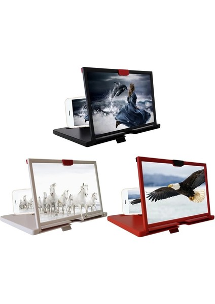 Kırmızı 12 Inç Tarzı Inç 3D Cep Telefonu Ekran Projeksiyon Amplifikatörü Akıllı Telefon Masaüstü Braketi Evrensel Cep Telefonu Ekran Büyüteç Tutacağı (Yurt Dışından) fiyatları