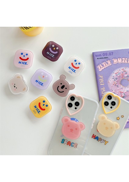 D8 Stili Sevimli Kore 3D Karikatür Ayı Tavşan Evrensel Telefon Tutacağı Katlanabilir Tutucu Genişleyen Telefon Standı iPhone 12 Için Parmak Yüzük Tutacağı (Yurt Dışından) indirimleri