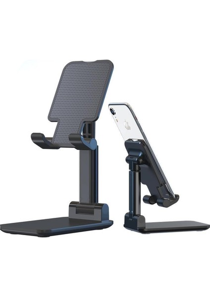 Siyah Renk Stili Cmaos Metal Masaüstü Tablet Tutucu Masa Hücre Katlanabilir Uzatmak Destek Masası Cep Telefonu Tutucu iPhone iPad Için Standı Ayarlanabilir (Yurt Dışından)