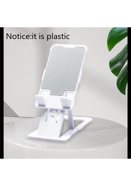 Plastik Beyaz Stil 2021 Ultra-Ince Mini Katlanabilir Masa Telefon Tutucu Montaj Standı IPhone 12 Pro Için Mobil Ayarlanabilir Tablet Desteği Masaüstü Tutucu (Yurt Dışından)