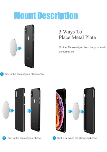 8 Adet Yuvarlak Stil 3m Metal Plaka Disk Demir Levha Mıknatıs Cep Cep Telefonu Tutucu Manyetik Disk Demir Araba Havalandırma Dağı Akıllı Telefon Standı (Yurt Dışından) fırsatları