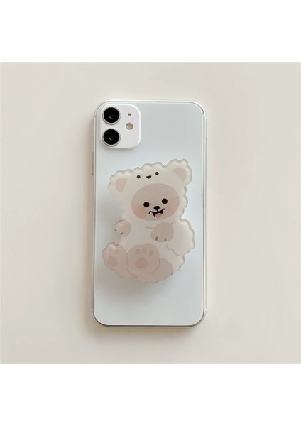 B2 Stili Sevimli 3D Kore Karikatür Ayı Köpek Evrensel Telefon Tutacağı Katlanabilir Tutucu Genişleyen Telefon Standı Parmak Yüzük Tutacağı Güzel Komik Grily (Yurt Dışından)