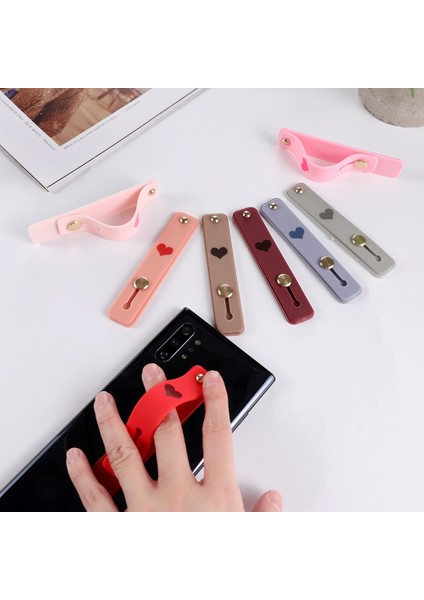 No.24 Tarzı 1 Adet Evrensel Silikon Telefon Tutucu Parmak Yüzük Bileklik Kayışı Itme Çekme Kavrama Streç Standı Kalp Şeker Renk El Bandı Braketi (Yurt Dışından) modelleri