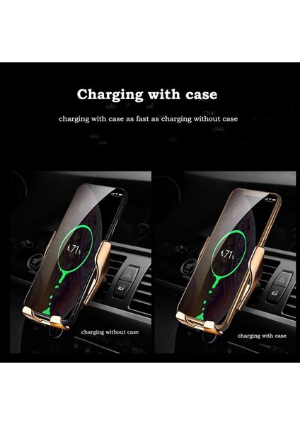 K Tarzı Dro Otomatik Sıkma 10W Araba Kablosuz Şarj Cihazı iPhone Android Kızılötesi Indüksiyon Qi Kablosuz Şarj Cihazı Araç Telefonu Tutacağı (Yurt Dışından)