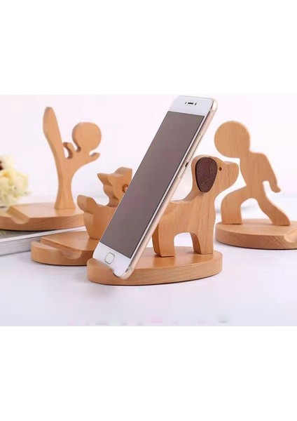 Çok Renkli Stil Telefon Tutucusu Cep Telefonu Braketi Ahşap Karikatür Köpek Açık Kahverengi Cep Telefonu Tutucusu Masif Ahşap Midilli Masaüstü Cep Telefonu Tutucusu (Yurt Dışından) fiyatları